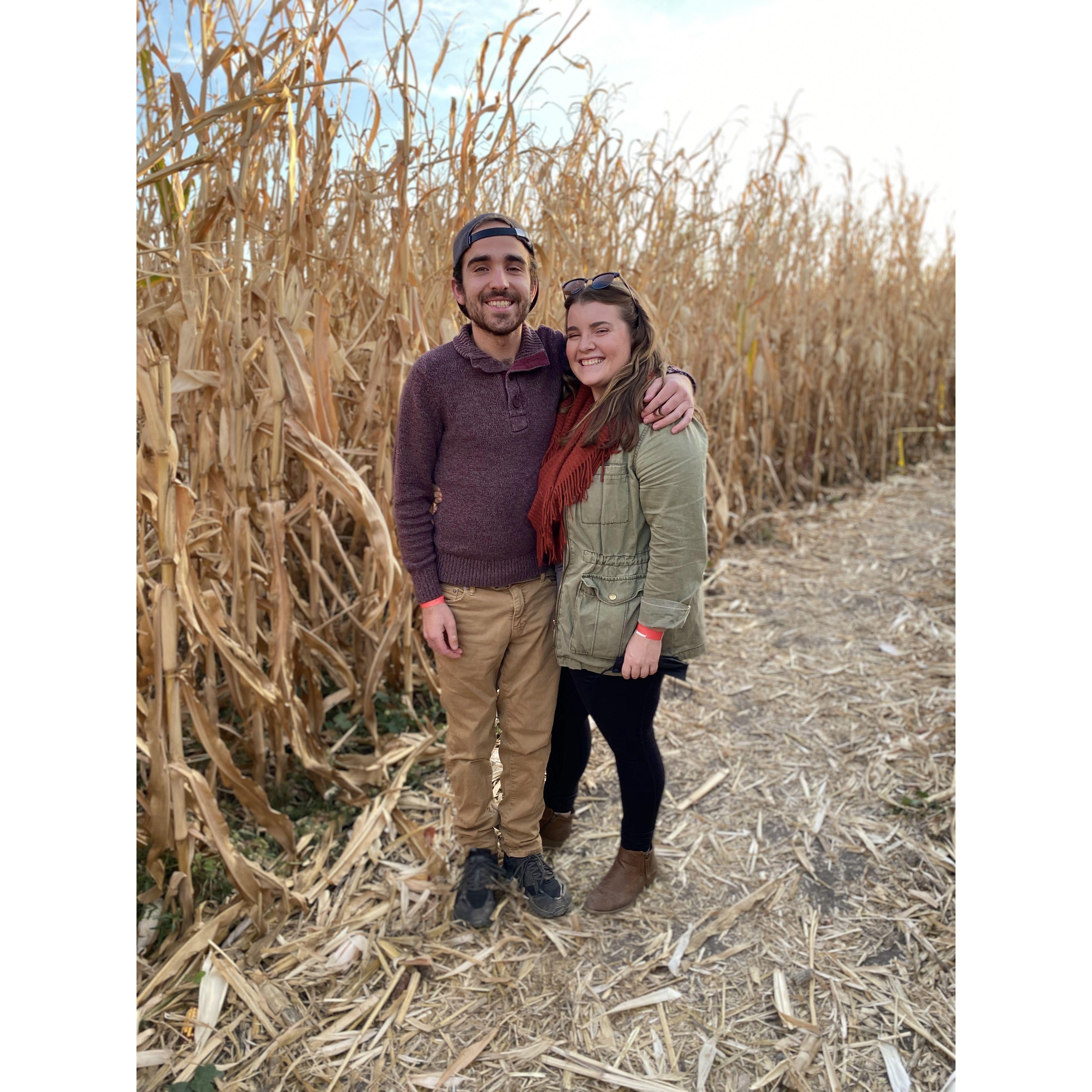 We balanced the phone on a corn stalk for this and had to set the timer... it was very tricky HAHA (2020)