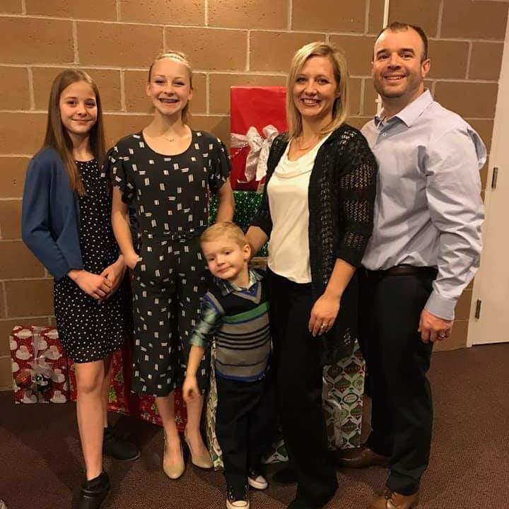 Groom's sister Shannon with her family