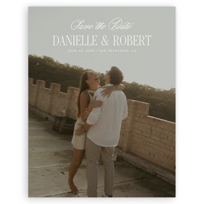 Beige Wedding Digital Save the Date - Encanto Photo