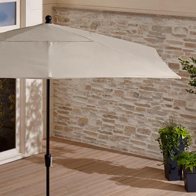 Rectangular Sunbrella ® Stone Patio Umbrella with Black Frame