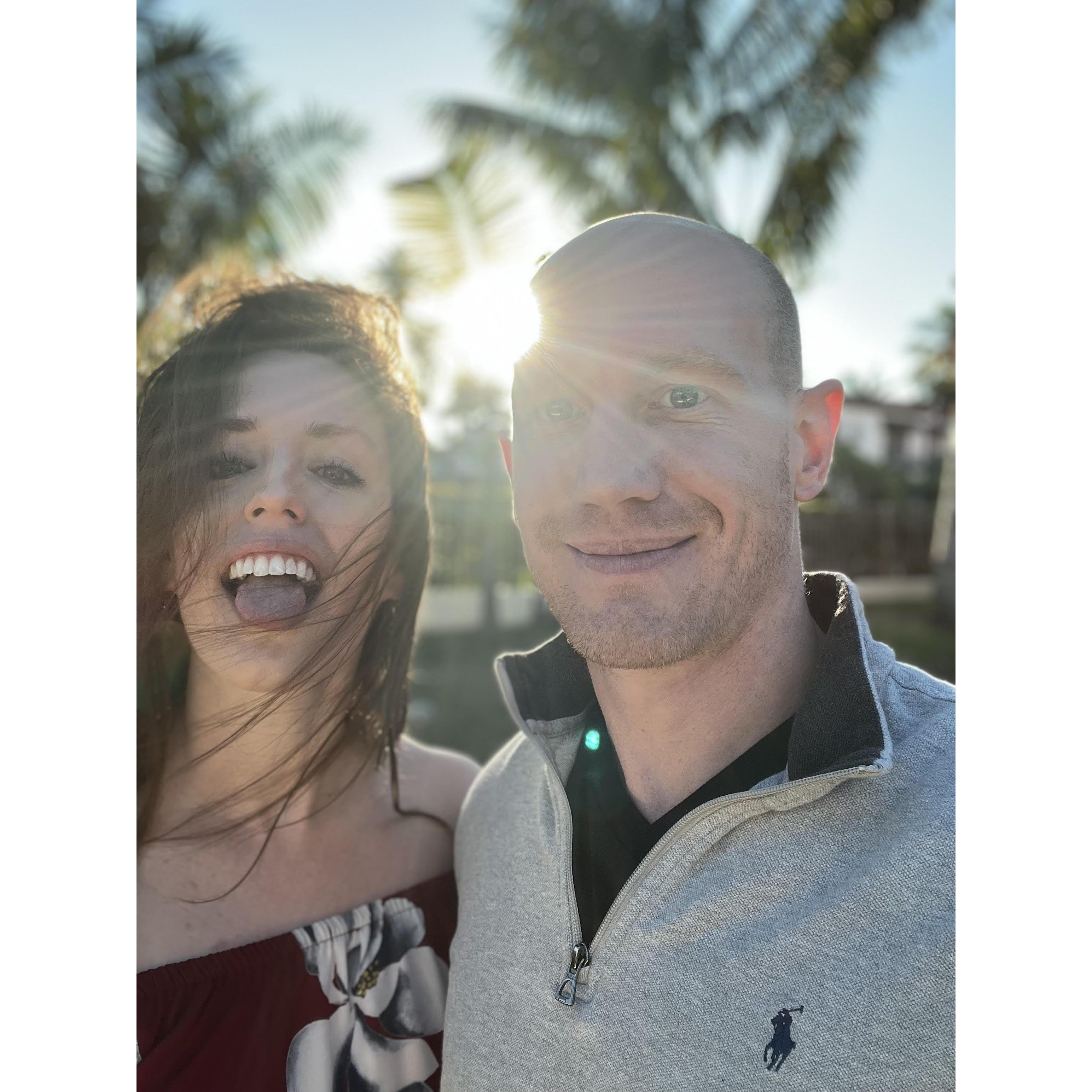 We traveled out to sunny California last year. Someone is more stoic than the other