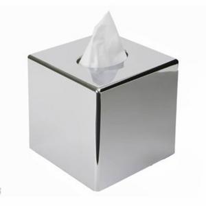 CONBEE Stainless Steel Cube Tissue Holder Box Corrosion Resistance Home Office Decor Silver Size 130×130×130mm
