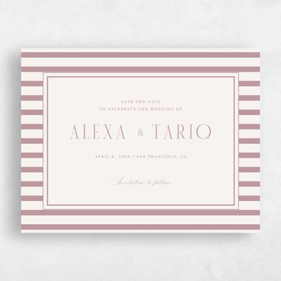 Dusty Rose, Pink Wedding Save the Date - Azelie Landscape