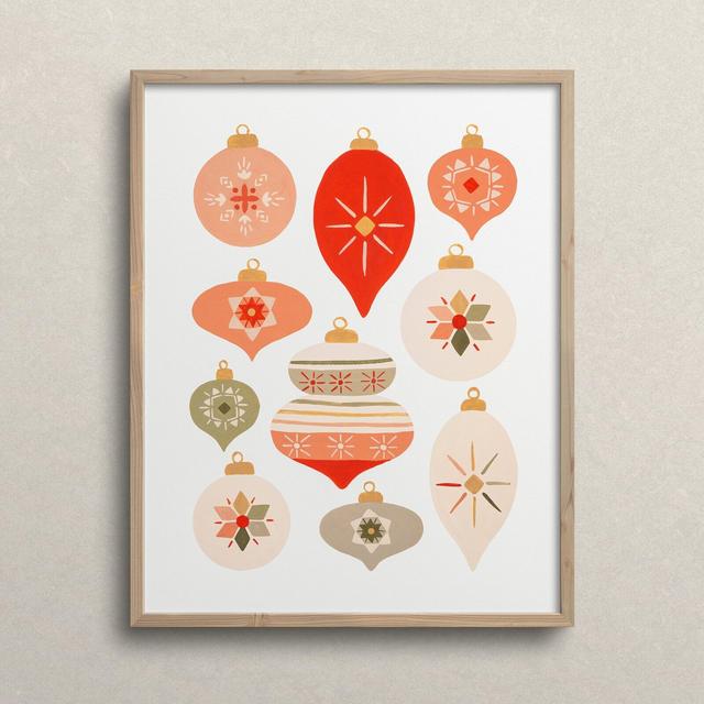 Colorful Christmas Ornaments Art Print | Colorful Christmas Decor, Colorful Holiday Decor, Christmas Art Print, Vintage Christmas Ornaments,