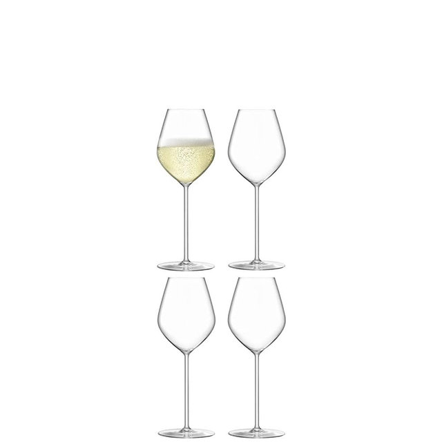 LSA Borough Champagne Tulip Glass 285ml Clear | Set of 4 | Dishwasher Safe | BG15