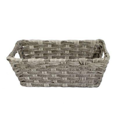 SALT™ Faux Rattan Small Shelf Basket in Grey
