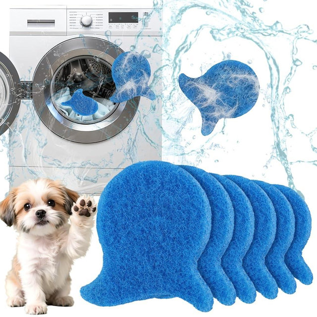 6 PCS Pet Hair Remover for Laundry, Reusable Dog & Cat Fur Catcher Tool, Effectively Removes Pet Hair, Lint and Dander from Bedding and Clothing, Suitable for Washing Machines, Dryer