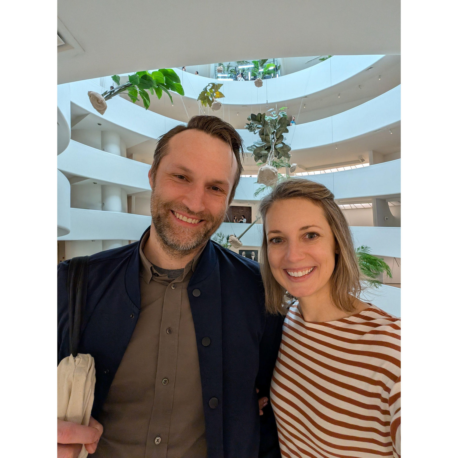 Checking out the Guggenheim.  The architecture surpassed the exhibit.