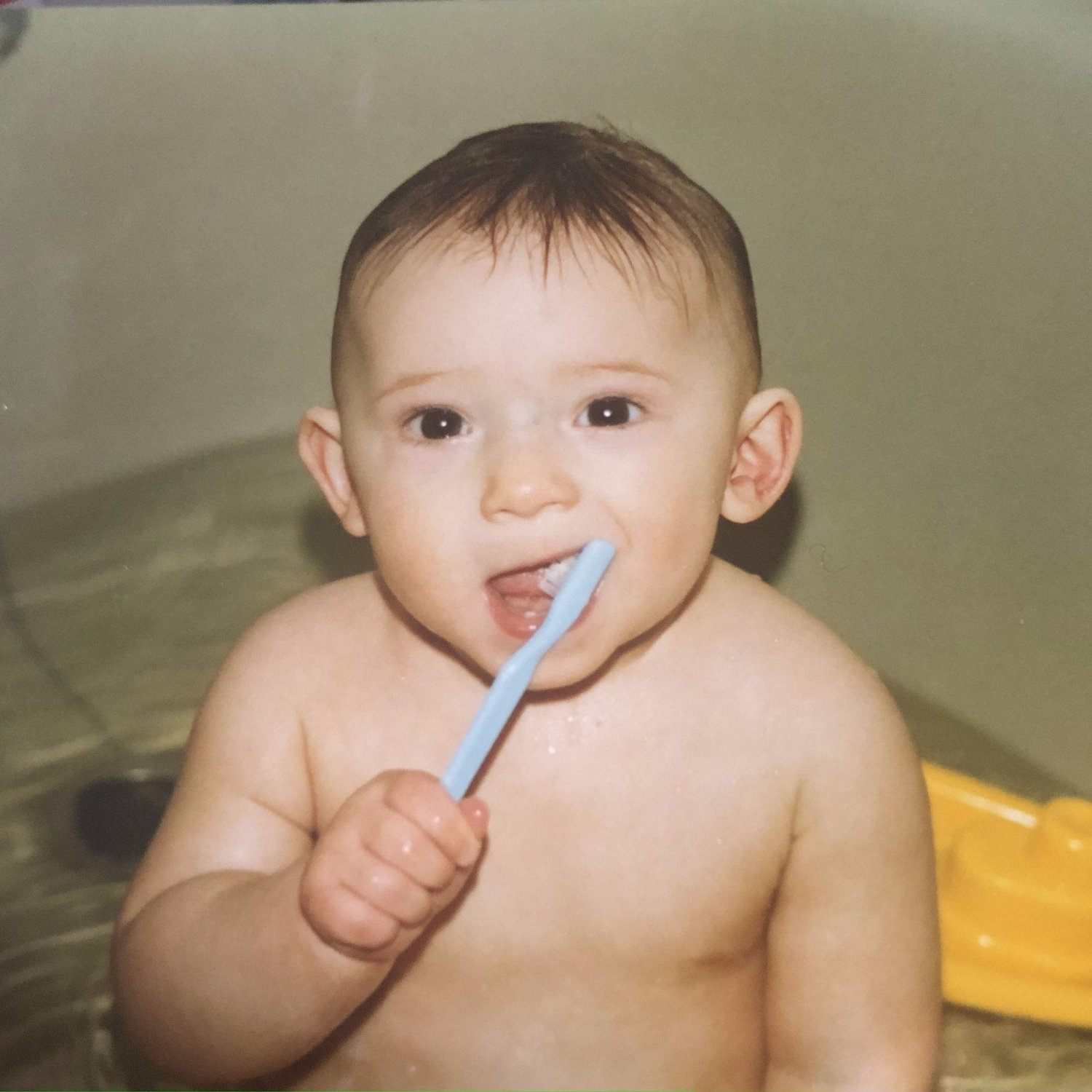 Richard's first toothbrush