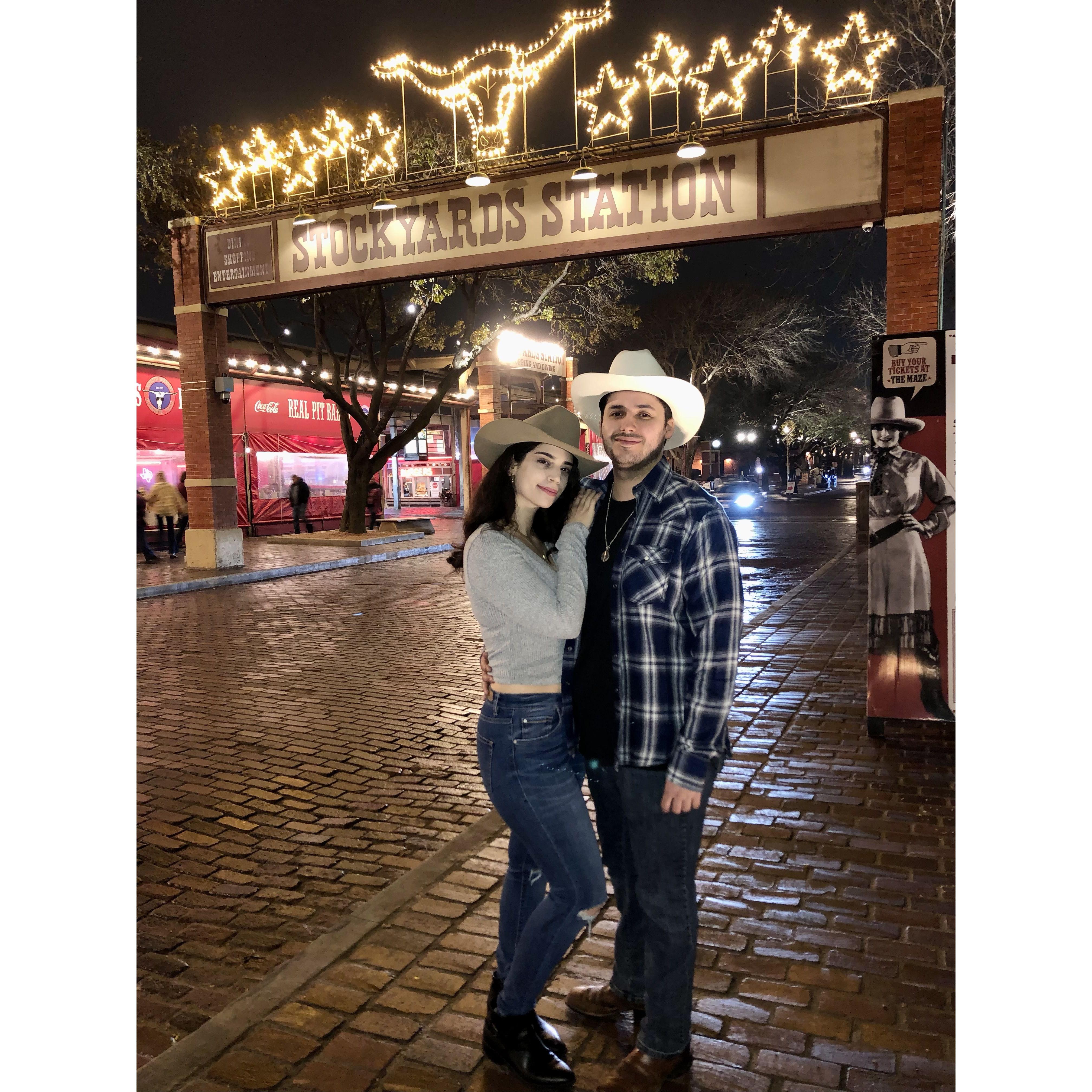 At the Fort Worth Stockyards getting our yeehaw on, winter 2022