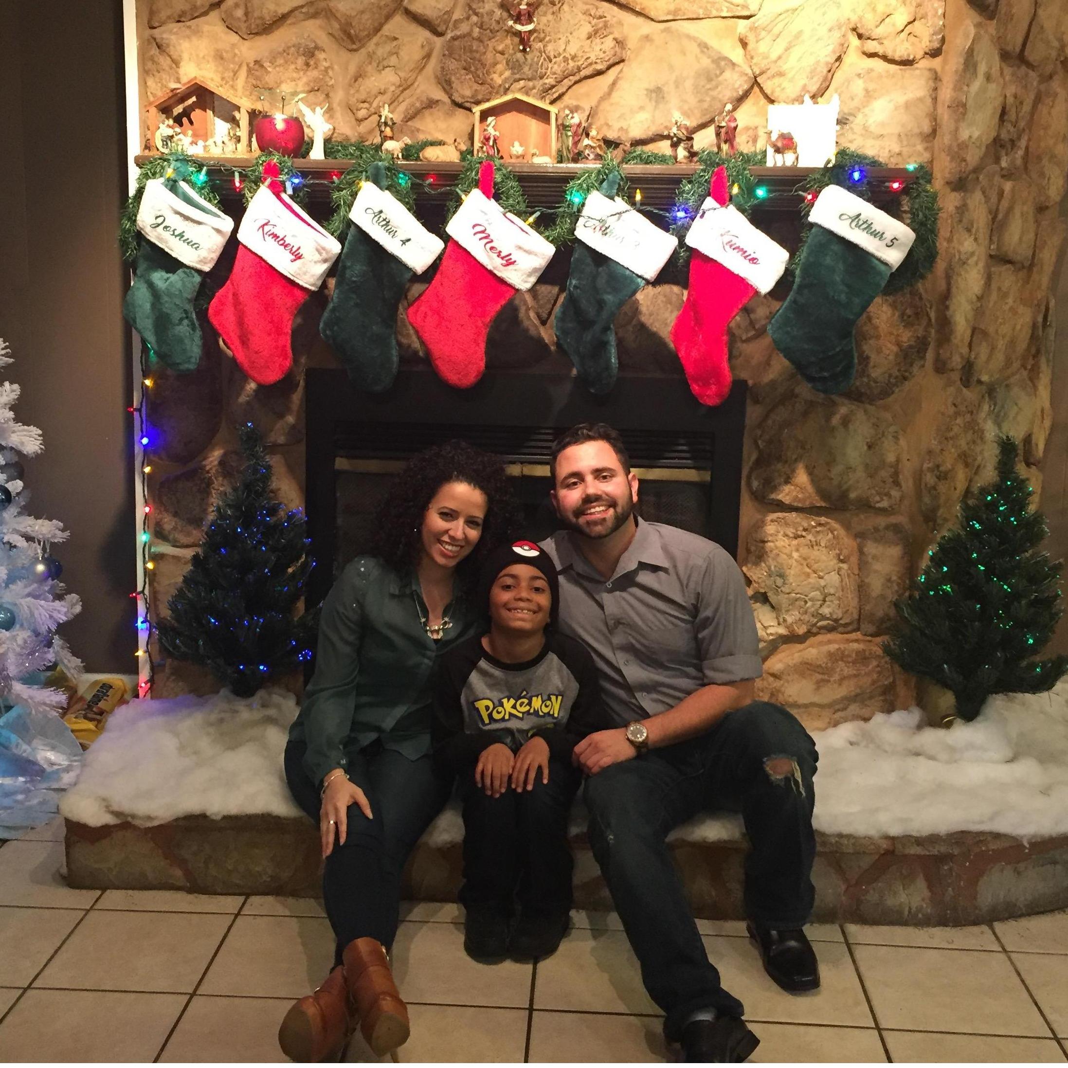 One of our first family Christmas photos. Arty was so tiny