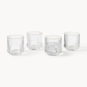 Mouth-Blown Tumblers Aleo with Gold Rim, Set of 4