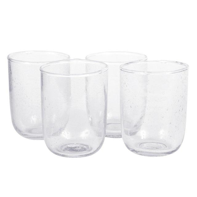 Set of 4 Seeded Glassware Short Glasses