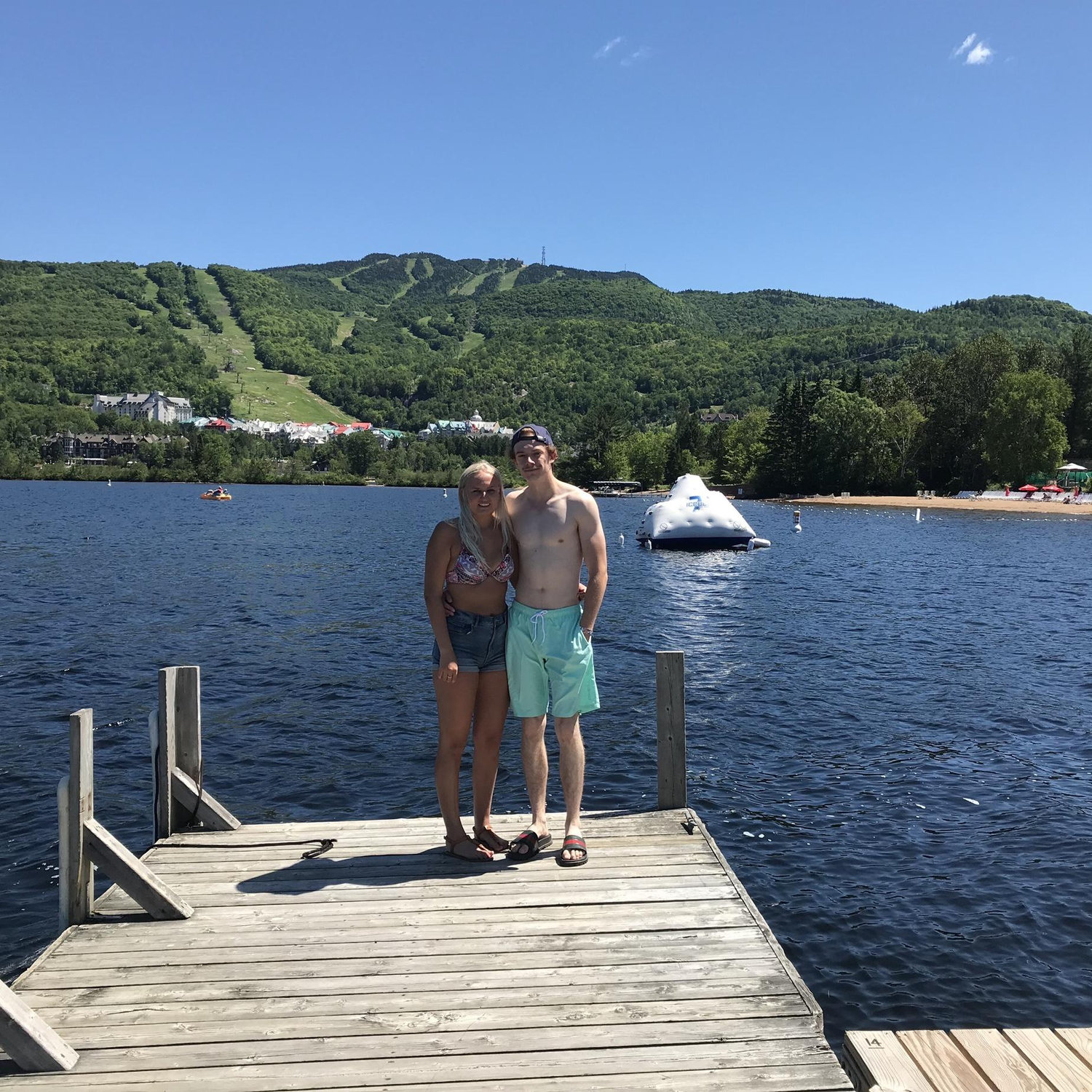 Same weekend, morning just before leaving. Alex burnt his chest and looked like a lobster. Sipping pina coladas on the beach is one of their fav memories from this day