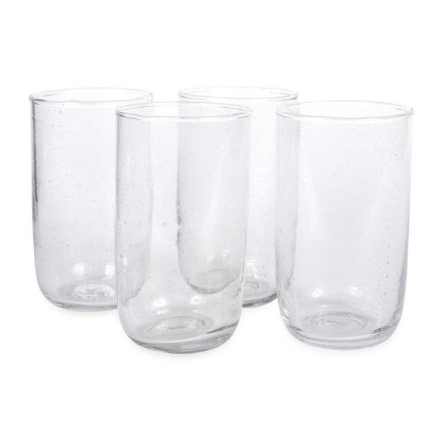 Set of 4 Seeded Glassware Tall Glasses