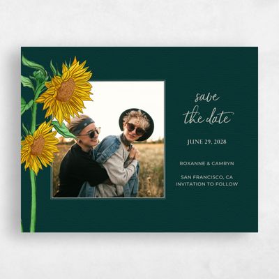 Darkest Green Wedding Save the Date - Bonnie Landscape