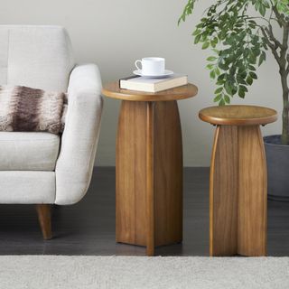 2-Piece Pedestal Accent Table Set