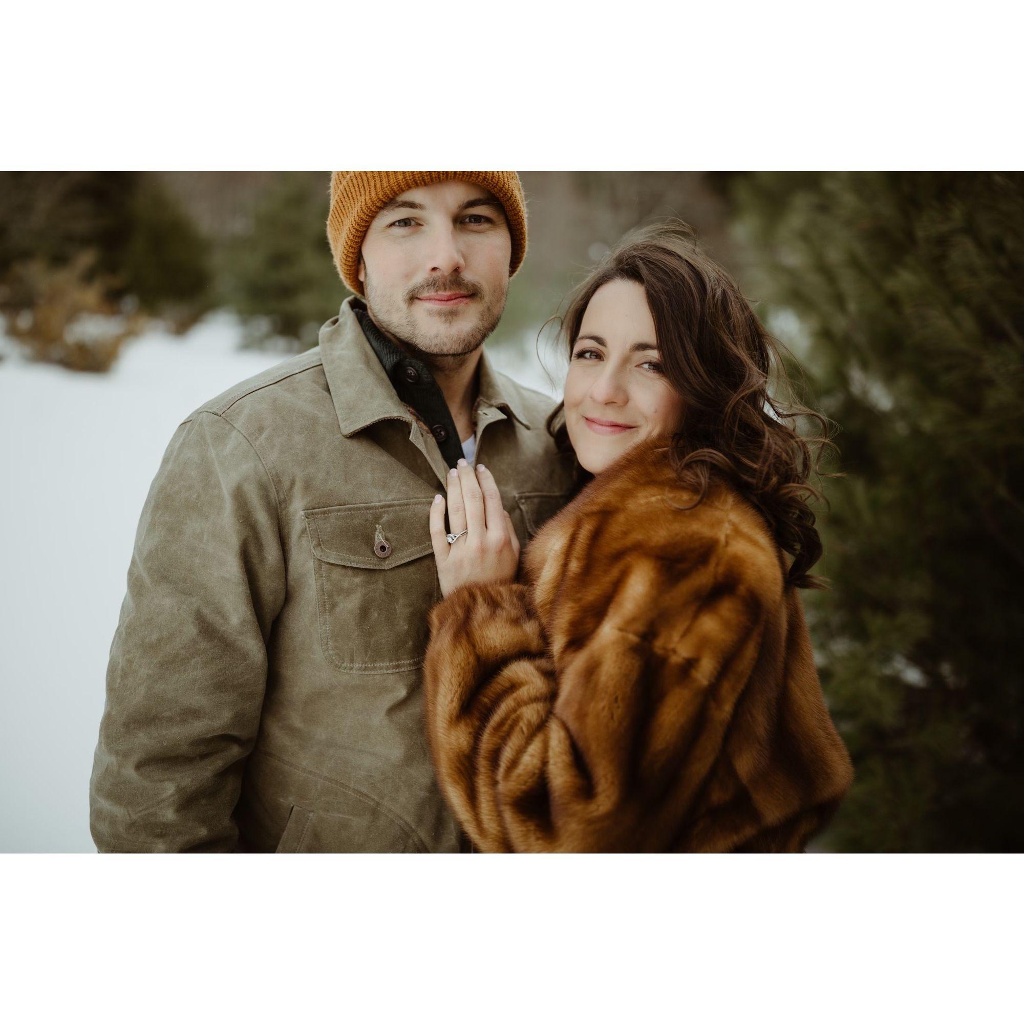 Engagement photos at Pyramid Point in Michigan