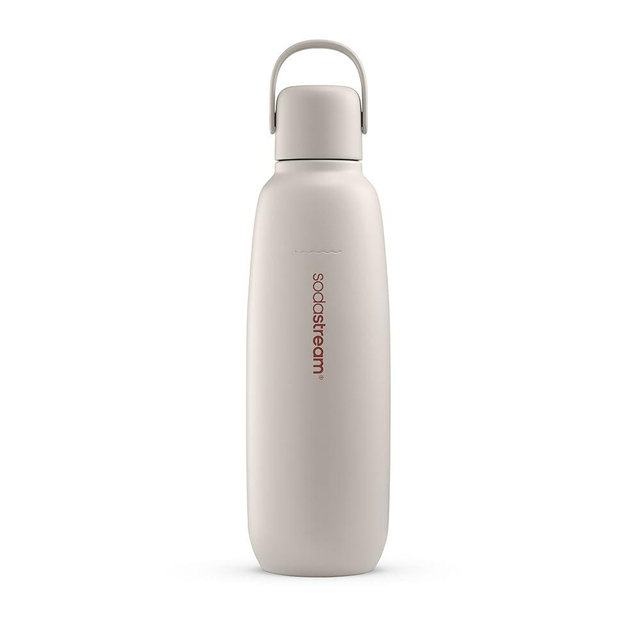 sodastream Fizz & Go Cool - All Metal Bottle (Sand) Carbonating Bottle Capacity, 0.9L