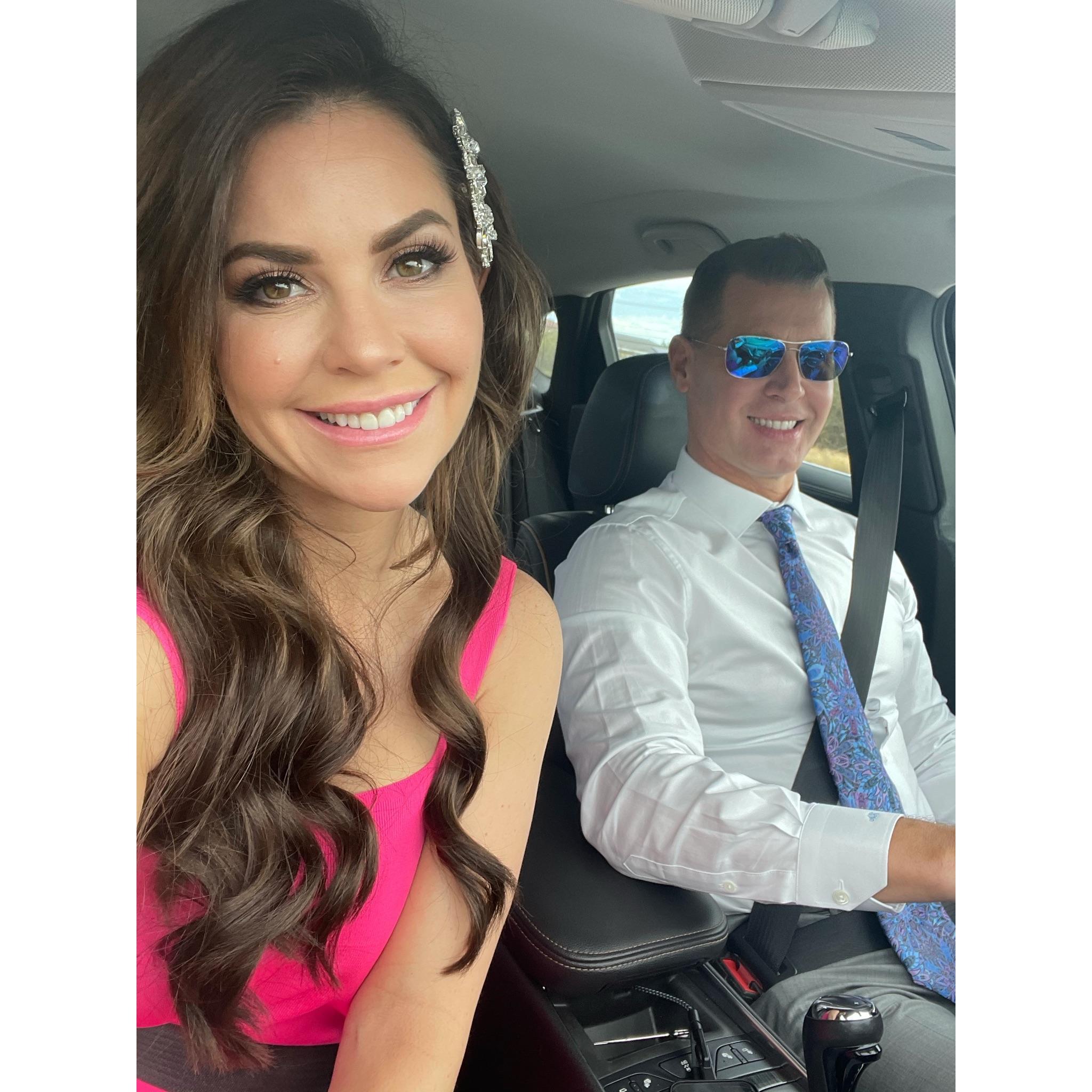 Our wedding day….heading to the wedding cliff to get married…1 1/2 hour drive north east Maui!