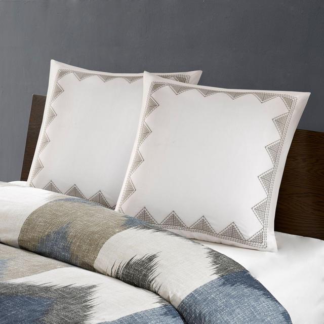 INK+IVY Isla Embroidered Euro Sham in White