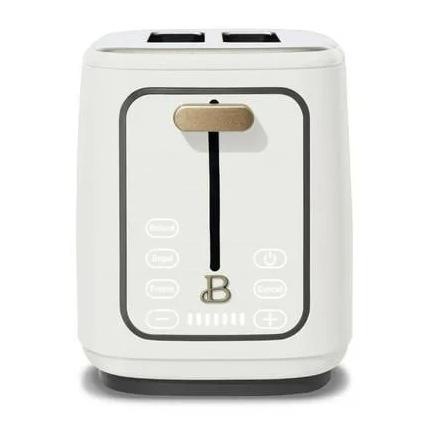Beautiful 2 Slice Touchscreen Toaster, White Icing by Drew Barrymore