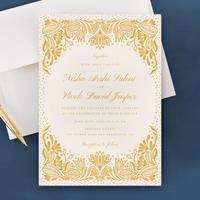 Taneja Portrait | Linen | Zola Wedding Invitations