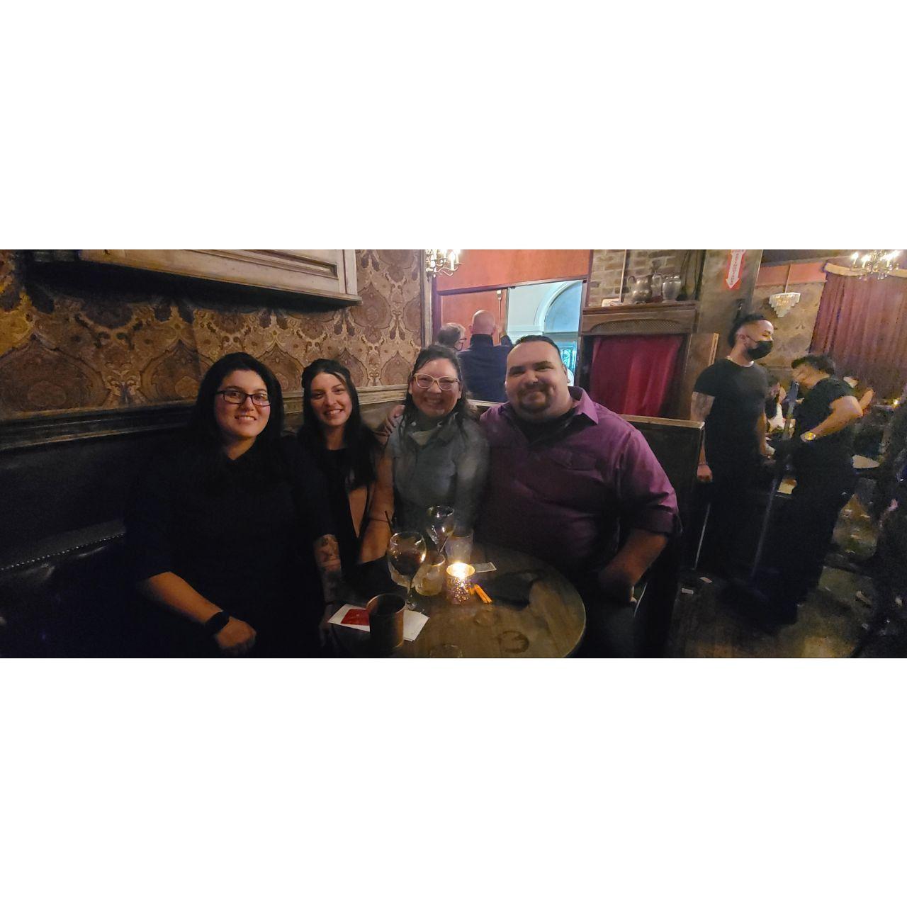 Our first double date! We went back to our first date spot at a speakeasy to see a magic show