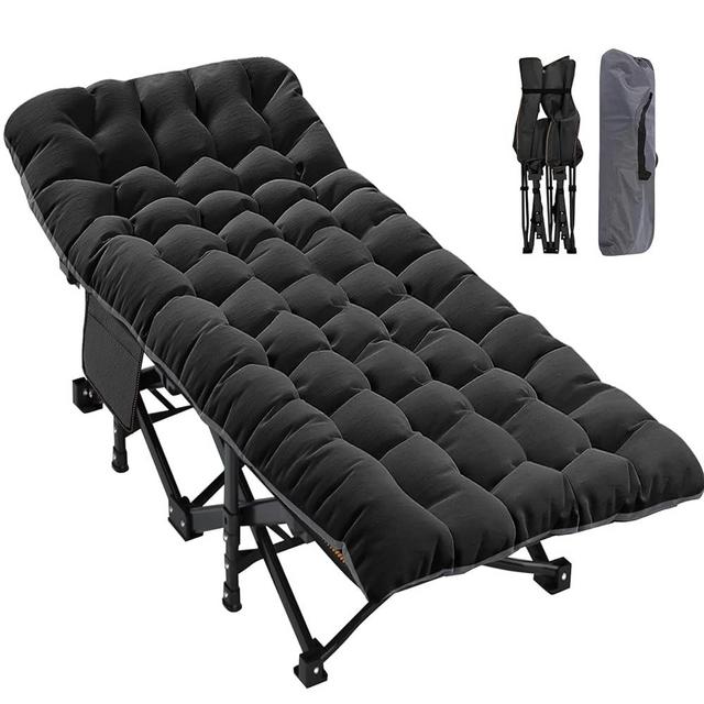 ABORON Oversized XXL Folding Camping Cot W/Mat for Adults, 78" L x 32" W x 18" H, Heavy Duty Outdoor Bed with Carry Bag,1200 D Layer Oxford Travel Camp Cots