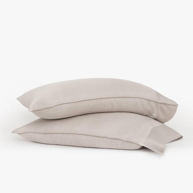 Standard 300 Thread Count Eucalyptus Pillowcase Set Dark Gray - Buffy