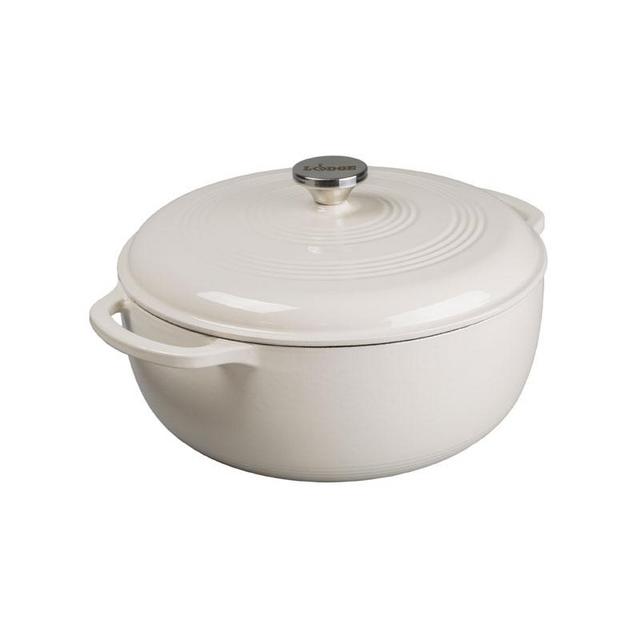 White 7.5 Quart Oyster Enameled Cast Iron Dutch Oven