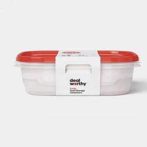 Large Rectangle Food Storage Containers - 128oz/2ct - Dealworthy™