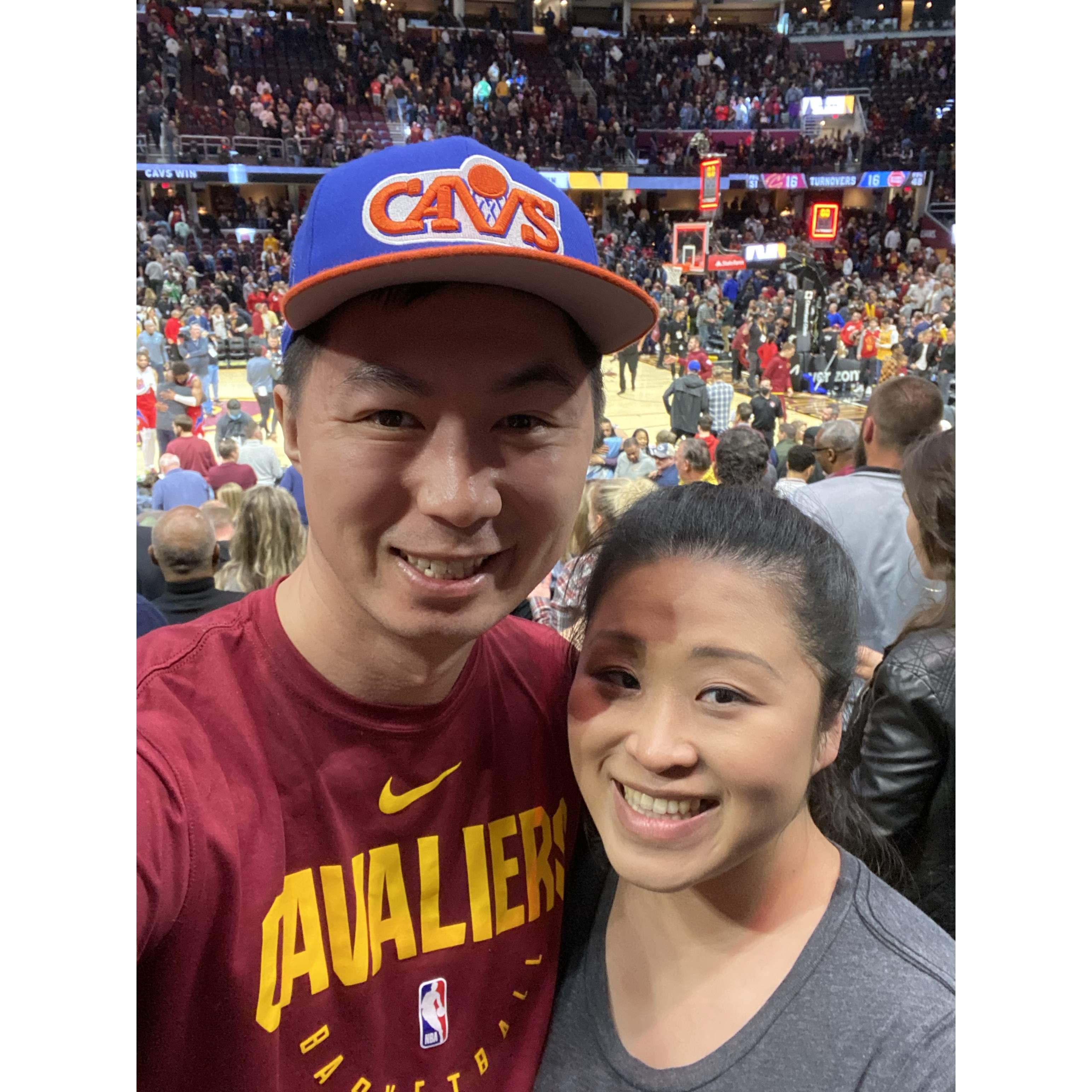 Our first Cavaliers game together at the Rocket Mortgage Field House 