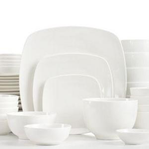 Gibson - White Elements Hampton Square 42-Piece Set, Service for 6