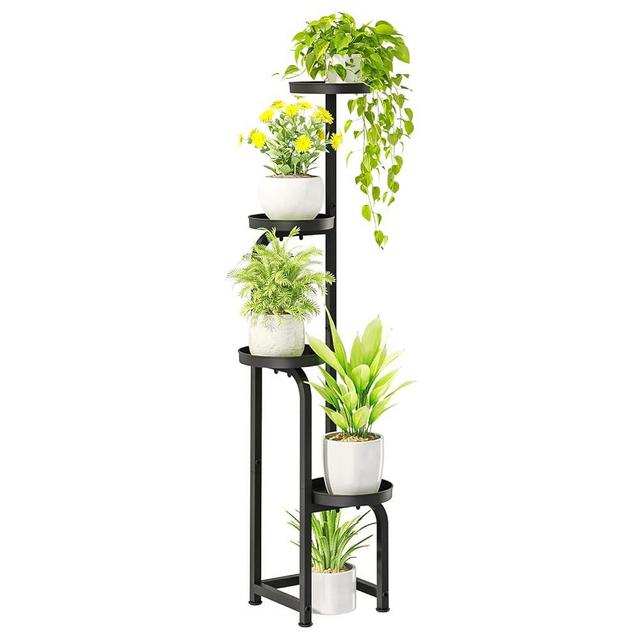 Bamworld Tall Plant Stand Indoor Outdoor, Corner Metal Flower Pot Stands for Multiple Plants, 4 Tier Heavy Duty Plant Shelf for Patio Garden Balcony Living Room Bedroom