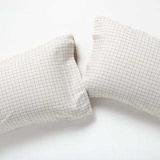 Organic Cotton Grid Pillowcase, Set of 2