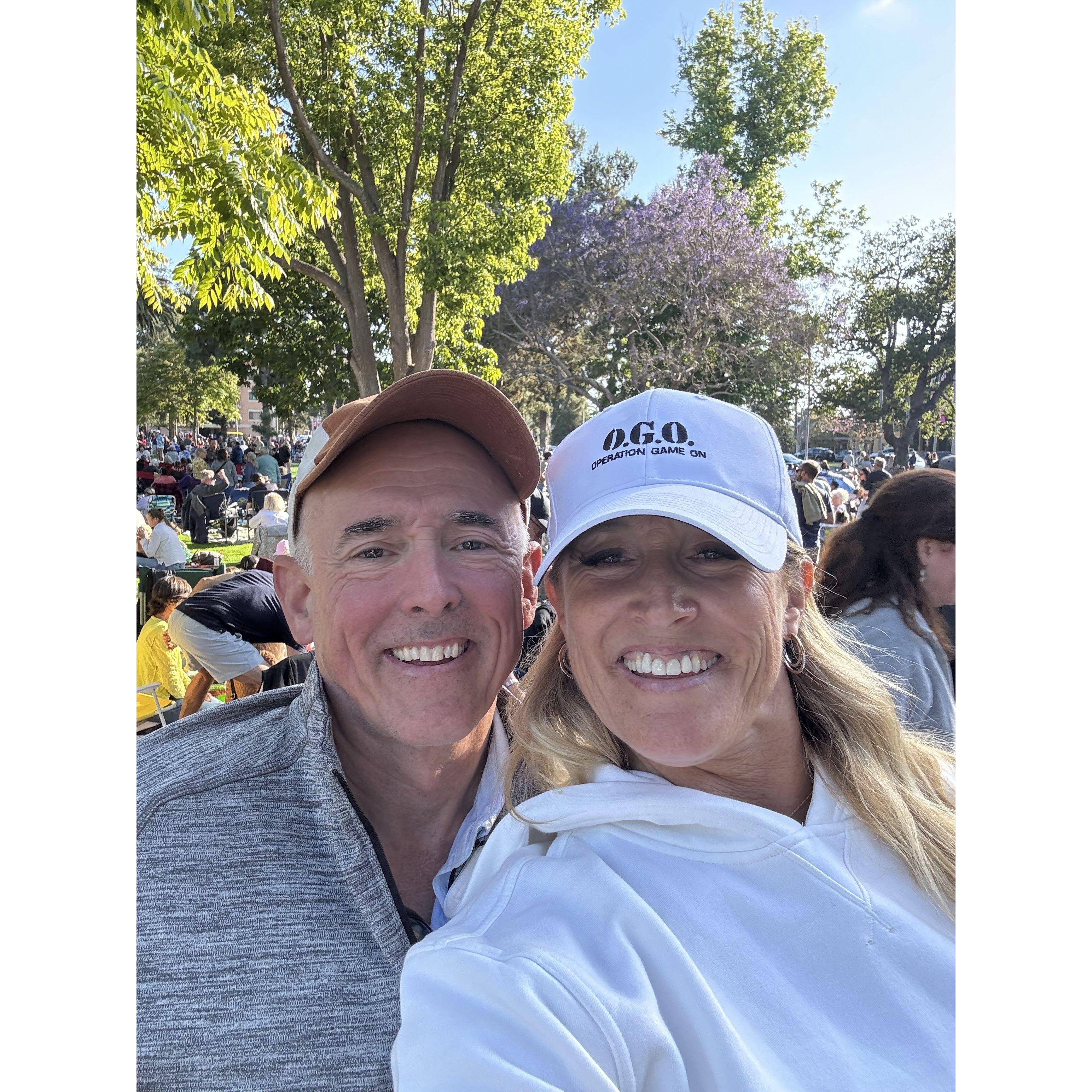 Enjoying music at the park in Coronado