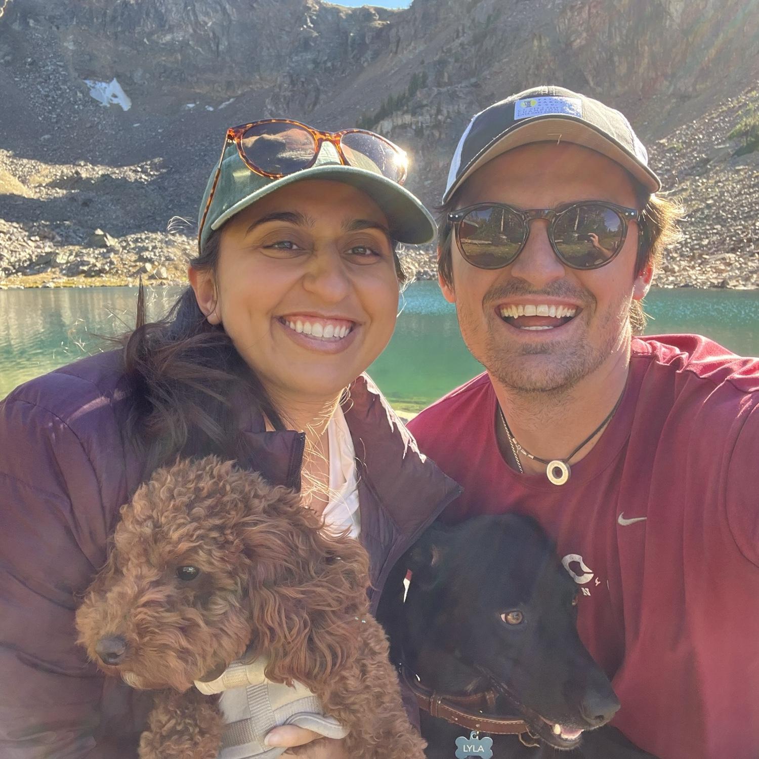 Drove off-road in Liam's Honda Fit and then hiked up a mountain in Montana to picnic at this beautiful lake. Millie walked the whole 10 miles all by her little self.