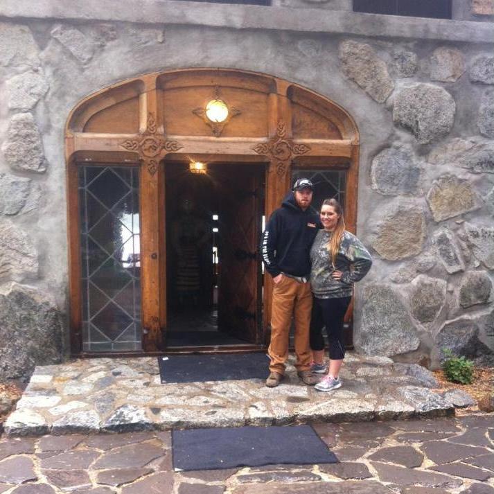 In front of Vikingsholm Castle in Emerald Bay, Lake Tahoe
