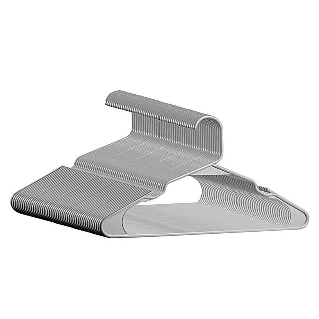 Softflame Plastic Hangers Clothes Hangers 50 Pack, Durable Hangers Space Saving for Everyday Standard Use and Dorm Room Essentials Grey Hangers