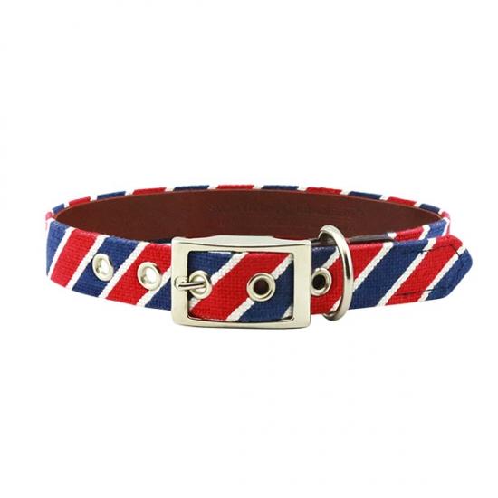 Patriotic Stripe Needlepoint Dog Collar