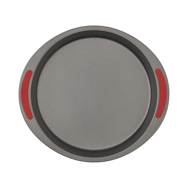 GoodCook MegaGrip 9" Round Nonstick Steel Cake Baking Pan with Silicone Grip Handles, Gray