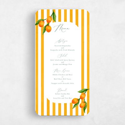 Orange Rounded Wedding Menu - Tropea