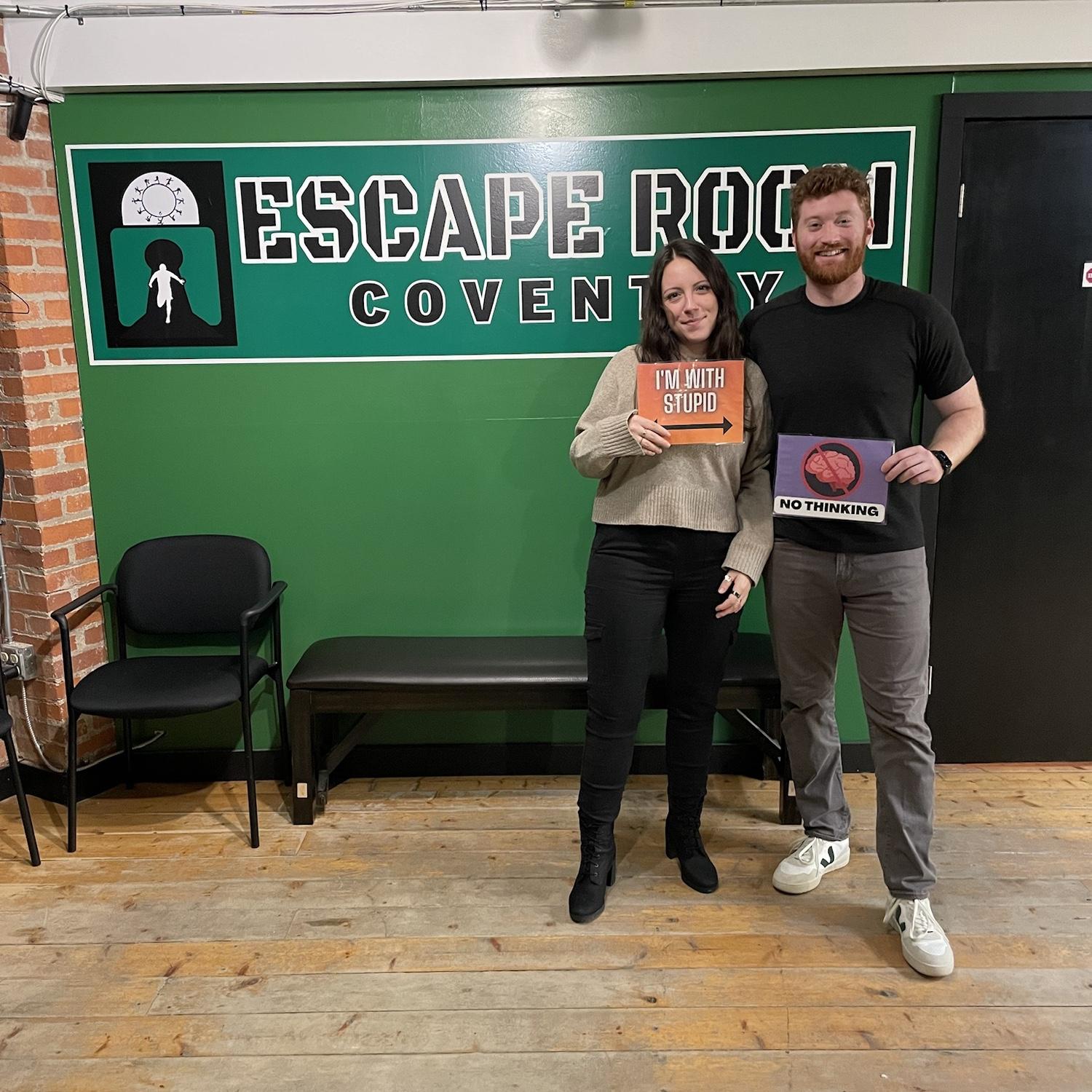 We went to our first escape game together. Audelia loves them and has more than 50 under her belt. This was Doug's first one. Below all the stress and the shouting, they made it out in time.