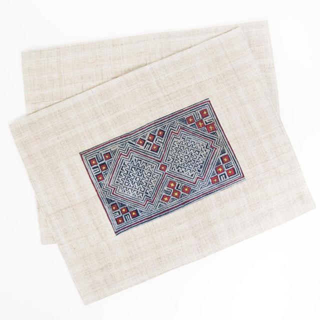 Square Vintage Batik with Hemp - Placemat