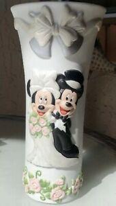 Details about MICKEY & MINNIE MOUSE DISNEY WEDDING VASE RARE VINTAGE BRIDE GROOM FLOWERS 9”