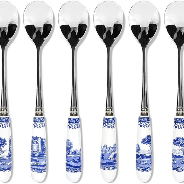 Spode Blue Italian Set of 6 Teaspoons