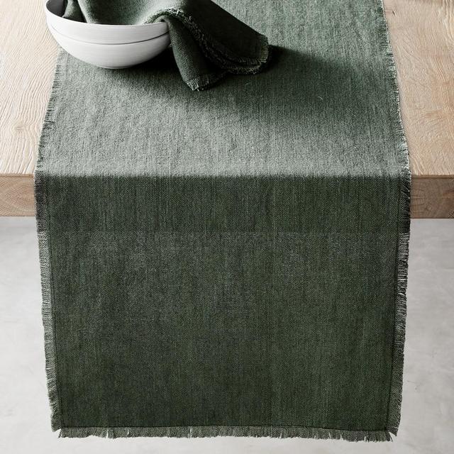 Fringed Table Runner, Charcoal