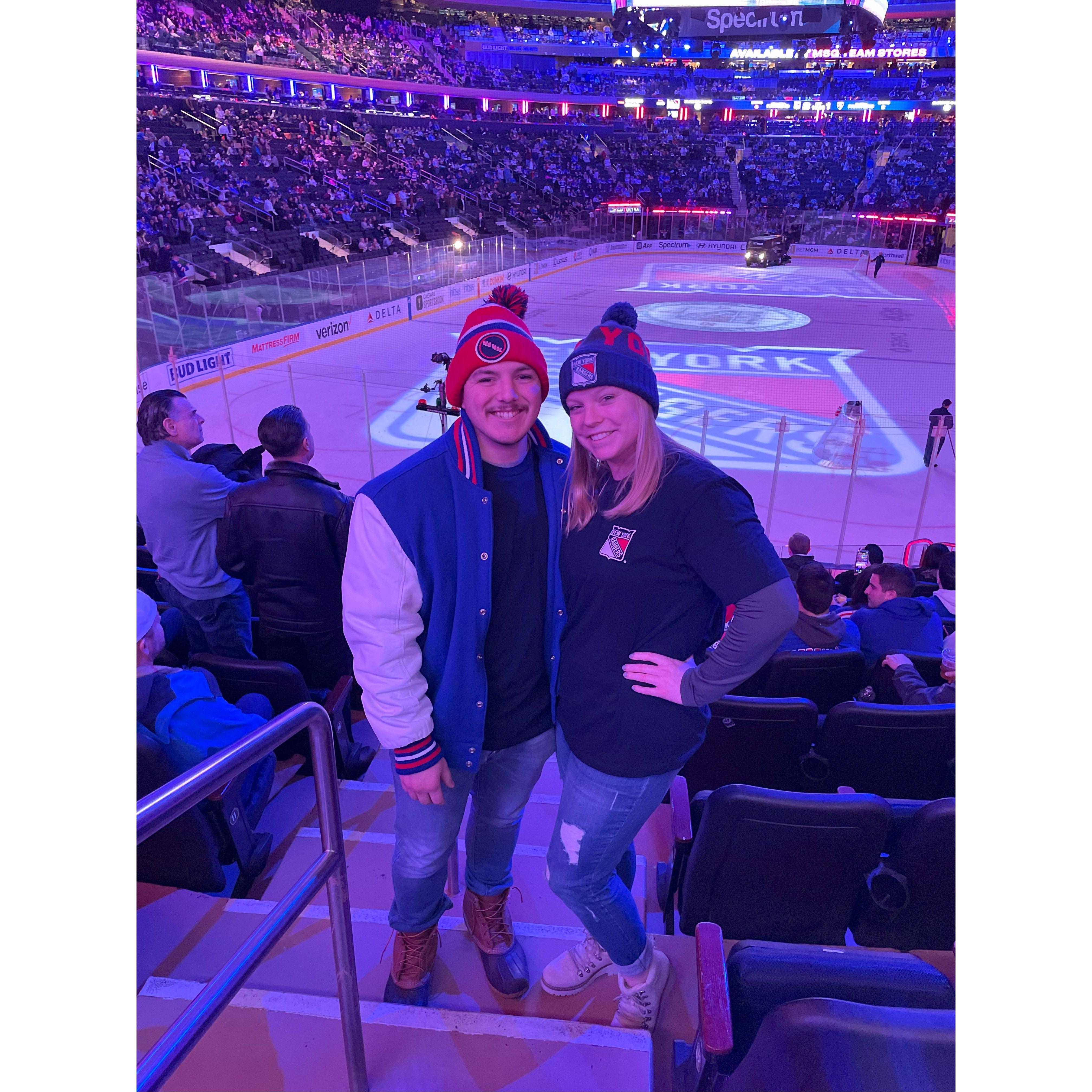 Our first Rangers game together