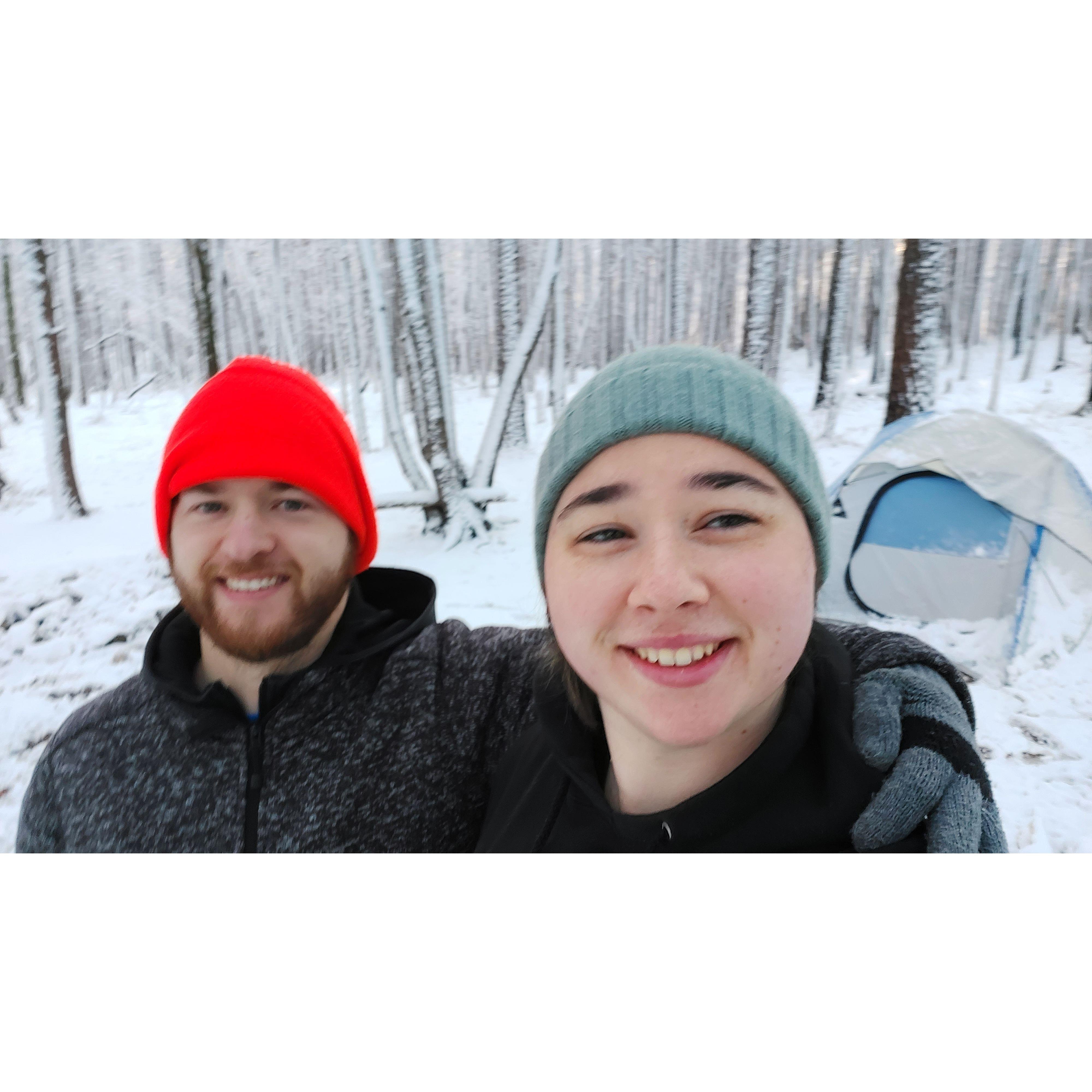 First time snow camping together! 1/22